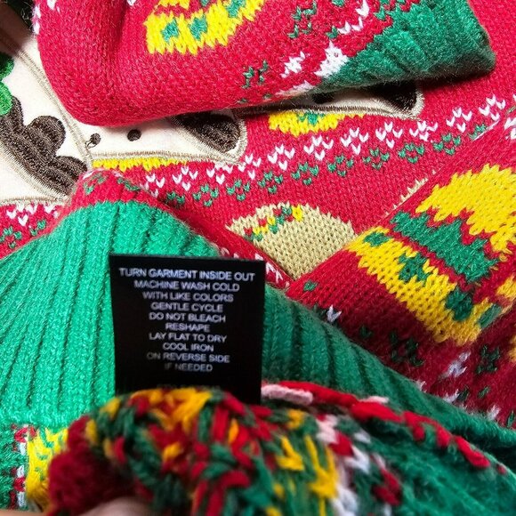 33 Degrees THREE TACOS Knit Ugly Christmas Sweater NWT Men's Size L RED Sombrero - Picture 12 of 12